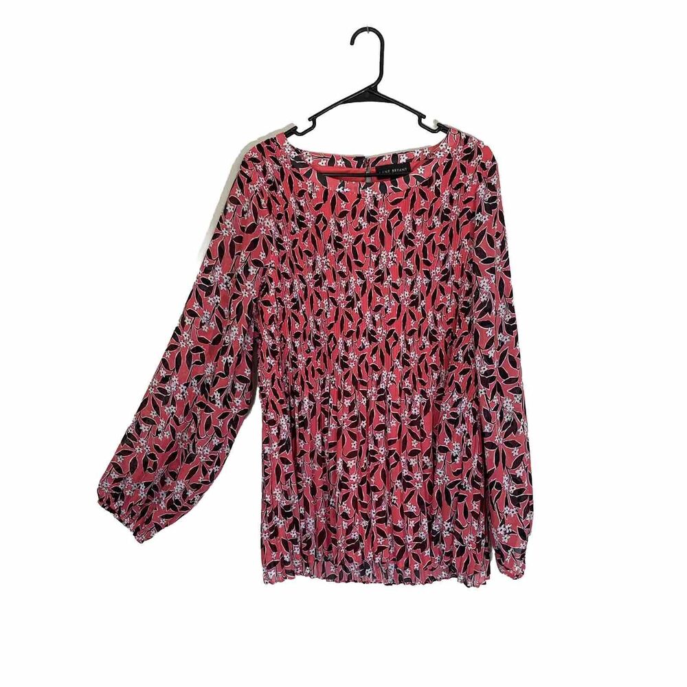 Lane Bryant Womens Blouse Top 18/20 (2X) Puff Semi Sheer Floral Fairy Cottage